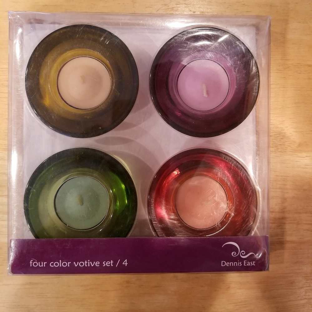 Dennis East - Colored glass tealight holders